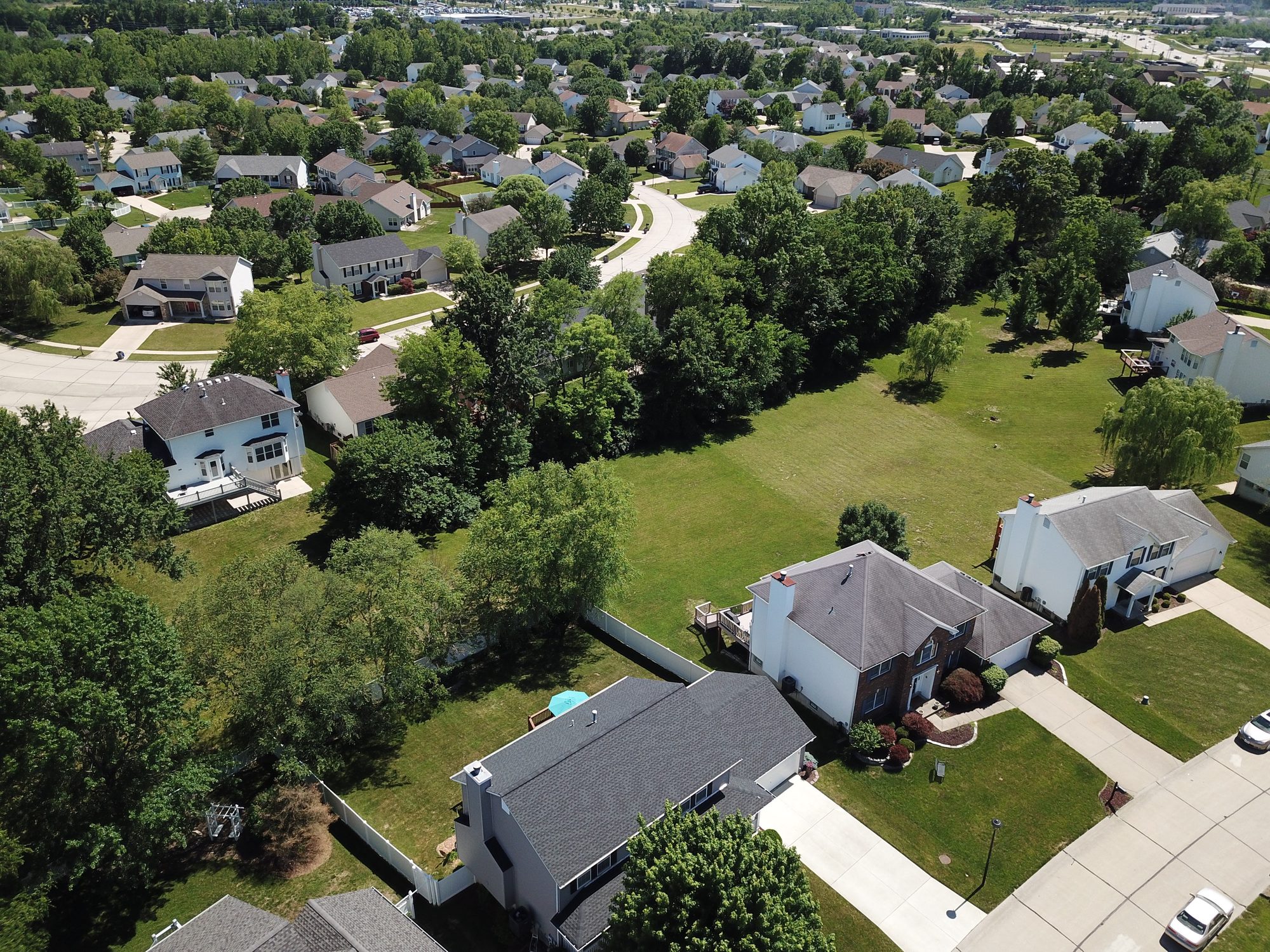 Aerial view of the Indian Lakes community in Virginia Beach